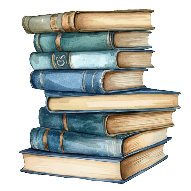 Stack of colorful books cotton quilt block