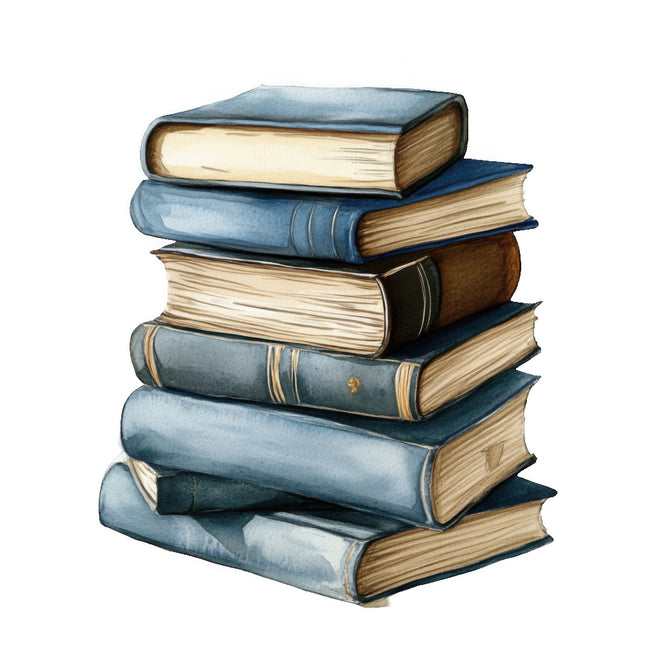 Stack of colorful books cotton quilt block