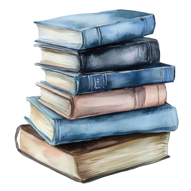 Stack of colorful books cotton quilt block