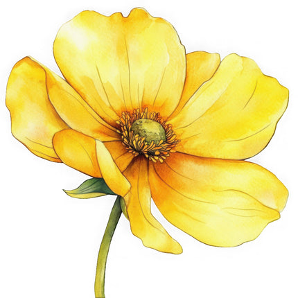 Yellow flower fabric panel