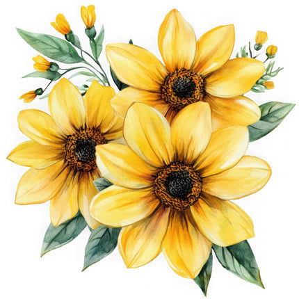 yellow flower fabric panel