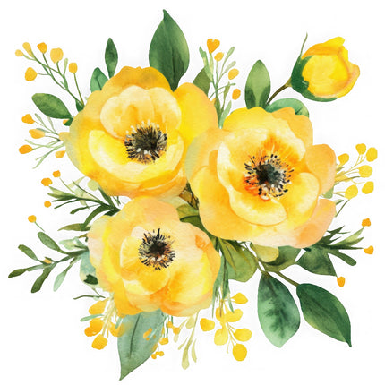 yellow flower fabric panel
