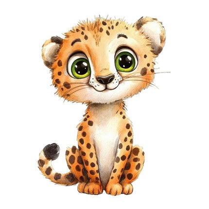 cheetah cub fabric panel