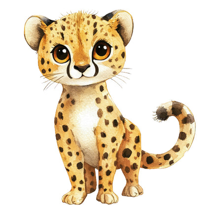 cheetah cub fabric panel