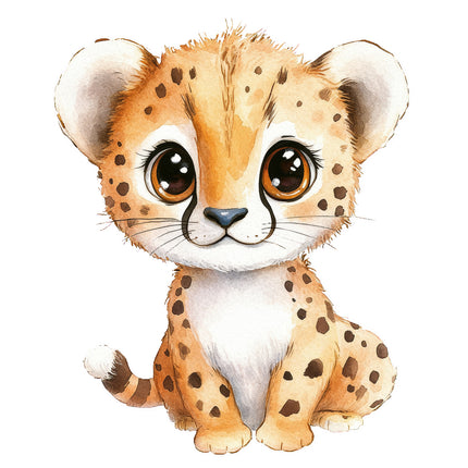 cheetah cub fabric panel