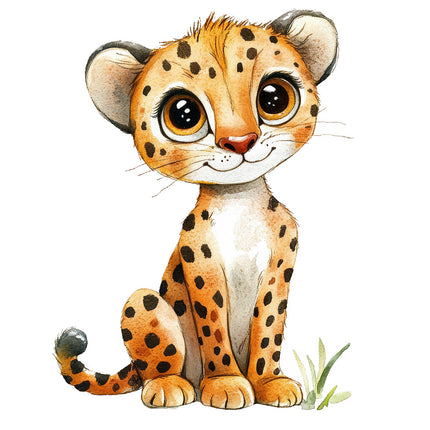 cheetah cub fabric panel