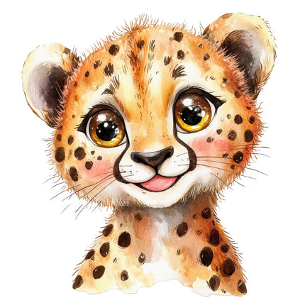 cheetah cub fabric panel