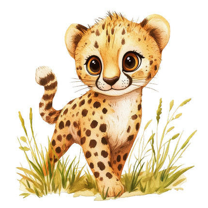 cheetah cub fabric panel
