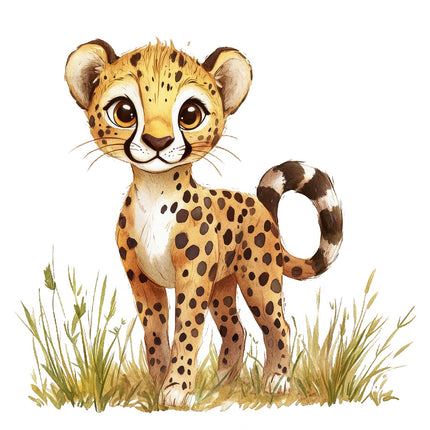 cheetah cub fabric panel