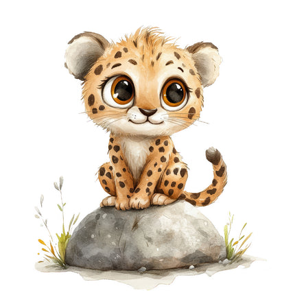 cheetah cub fabric panel
