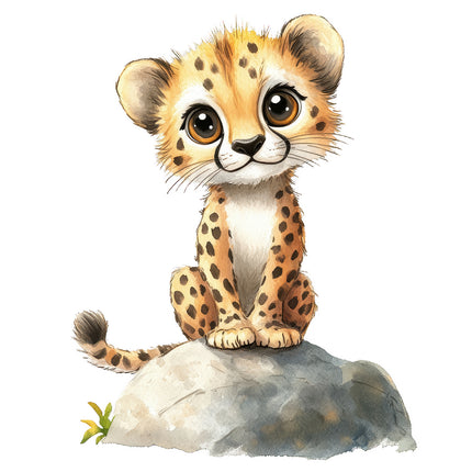 cheetah cub fabric panel