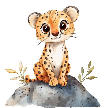 cheetah cub fabric panel