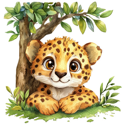 cheetah cub quilt block