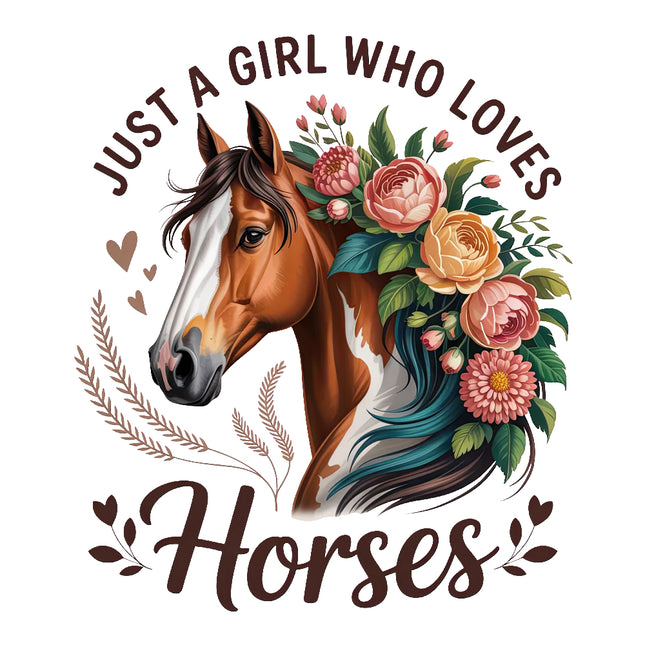 Just a girl who loves horses fabric panel