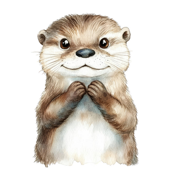 baby otter cotton quilt block