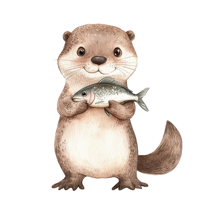 baby otter cotton quilt block