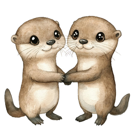 baby otter cotton quilt block