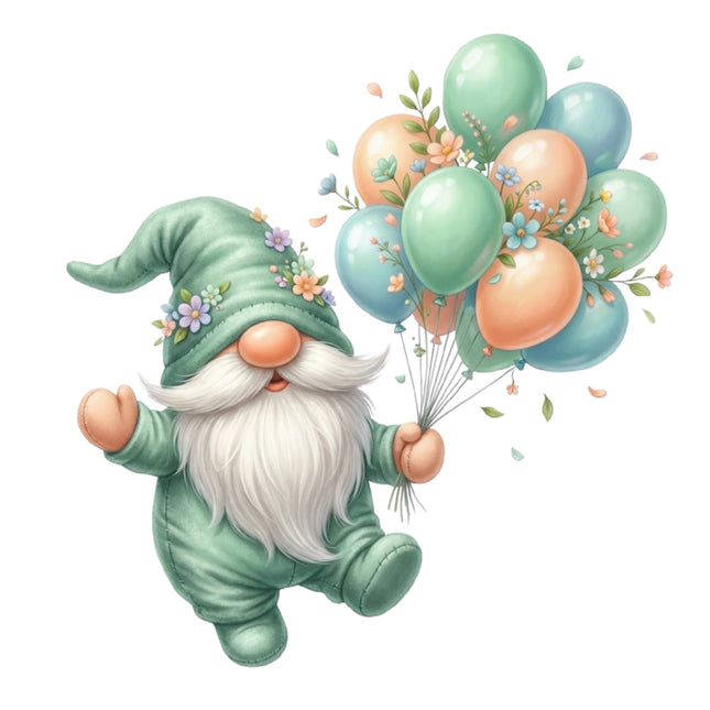 gnome and balloons quilt block