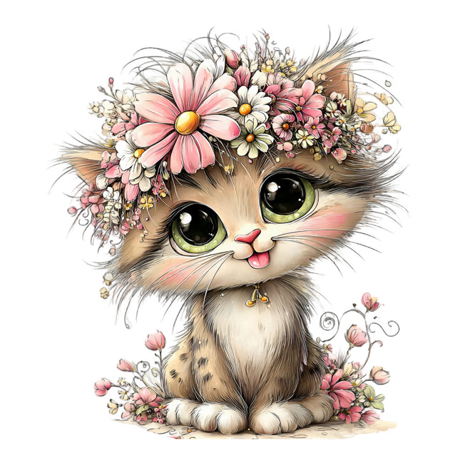 cat cotton fabric panel