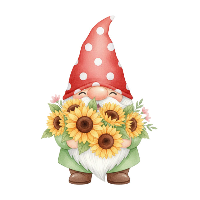 sunflower gnome fabric panel