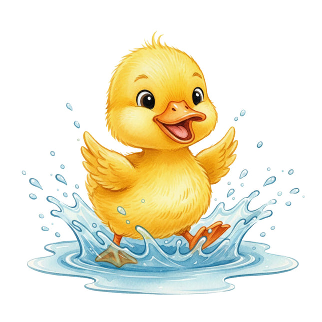 yellow duckling cotton quilt panel