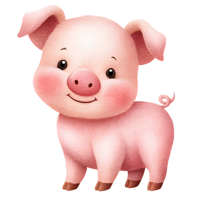 Cartoon pig quilt block