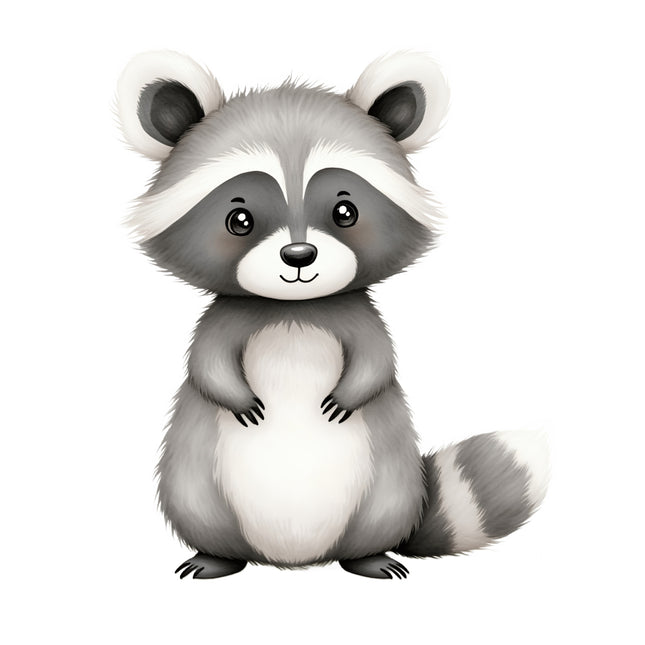 Cartoon raccoon quilt block