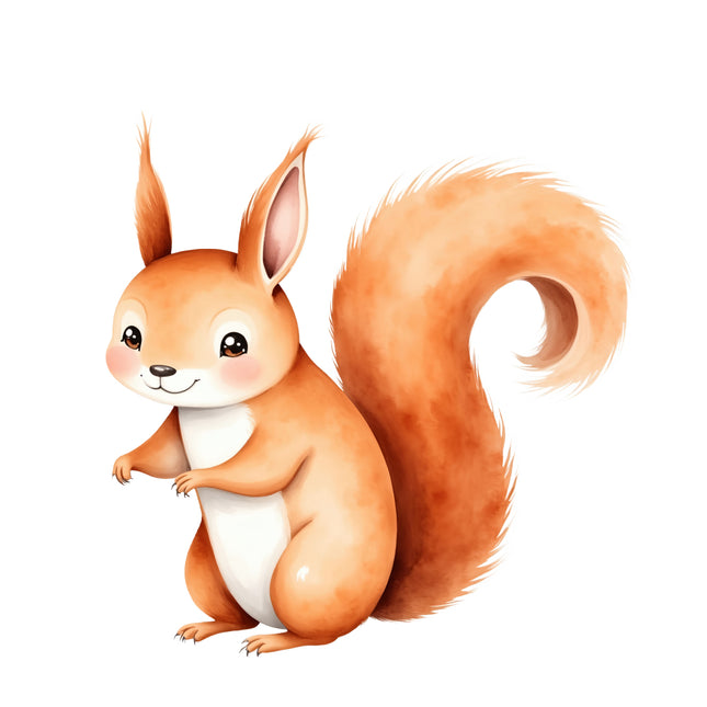 Cartoon squirrel quilt block