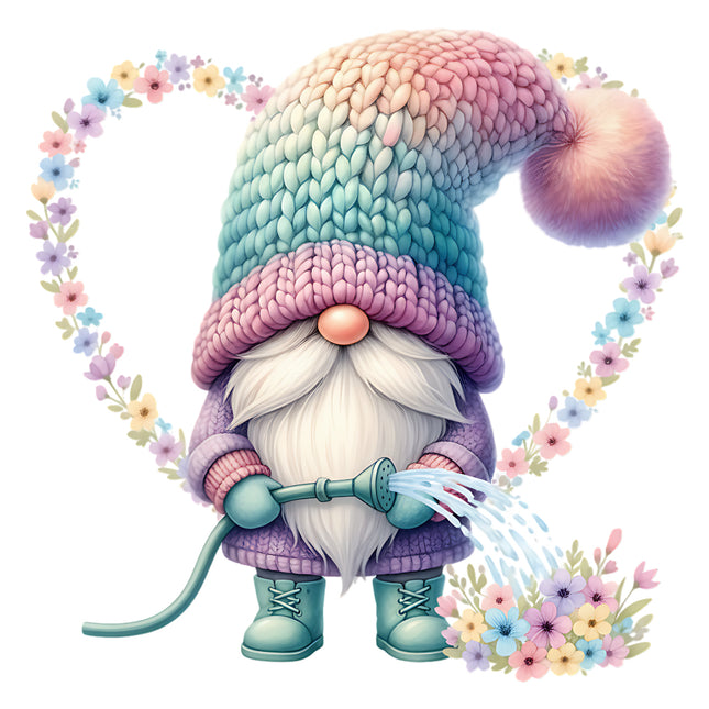 Colorful gnome fabric panel