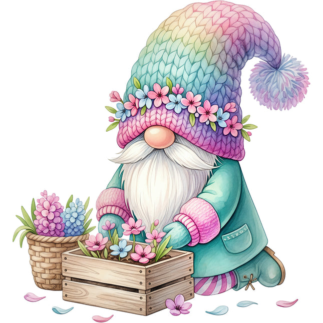 gardening gnome cotton quilt block