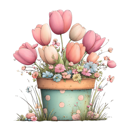 Colorful Flowers 100% Cotton Fabric Panel Block AJ2565