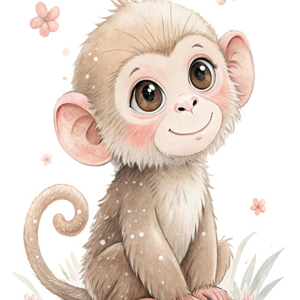 baby monkey quilt block