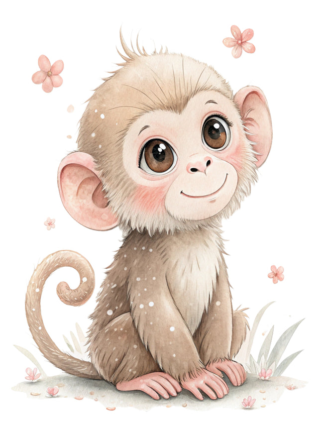baby monkey quilt block