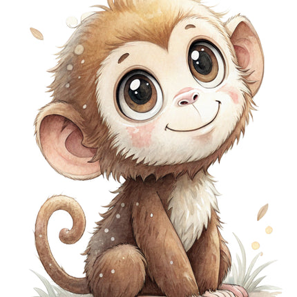 baby monkey fabric panel