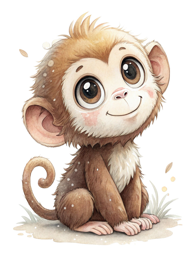 baby monkey fabric panel