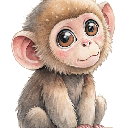 baby monkey fabric panel
