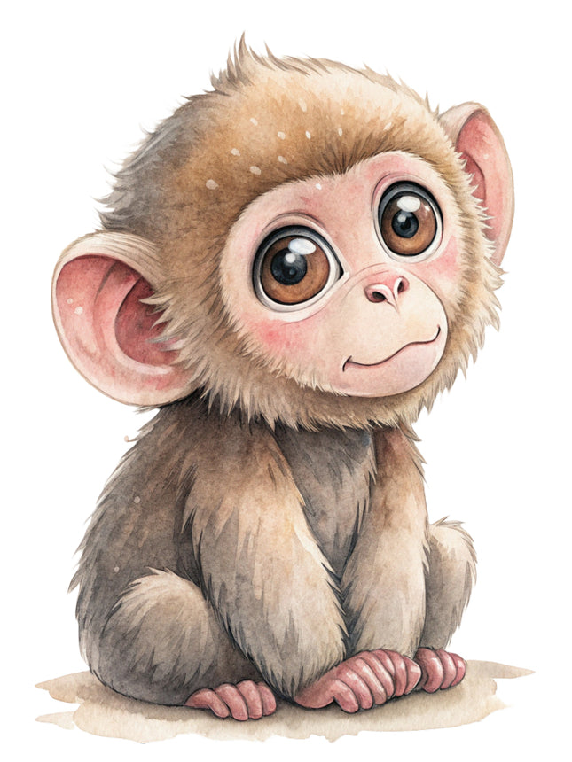 baby monkey fabric panel