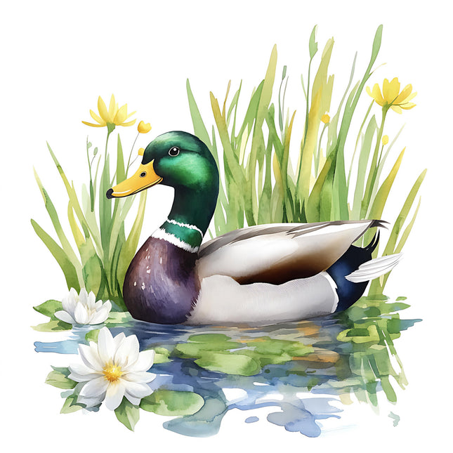 Duck 100% Cotton Fabric Panel Block AJ2601