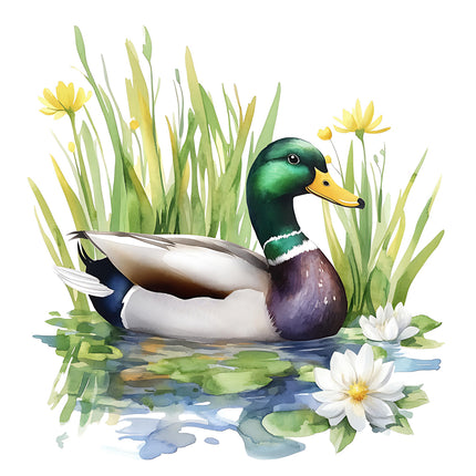 Duck in water fabric panel