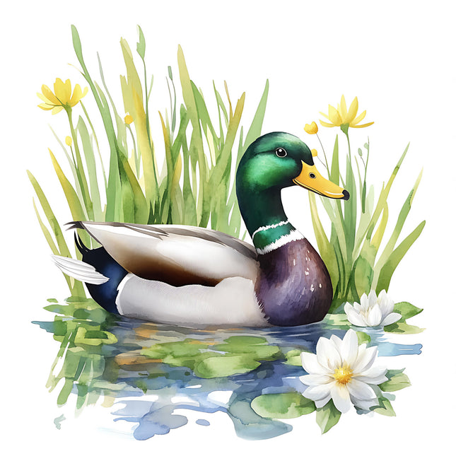 Duck in water fabric panel