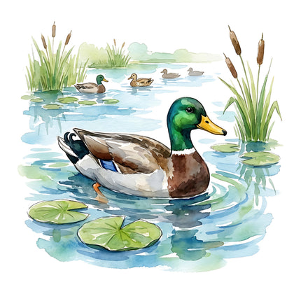mallard duck fabric panel