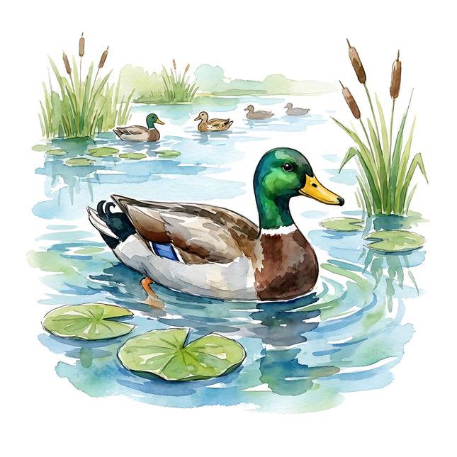 mallard duck fabric panel