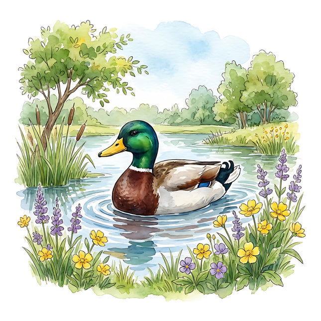 Duck 100% Cotton Fabric Panel Block FLIP-AJ2631