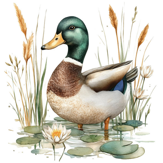 mallard duck cotton quilt block