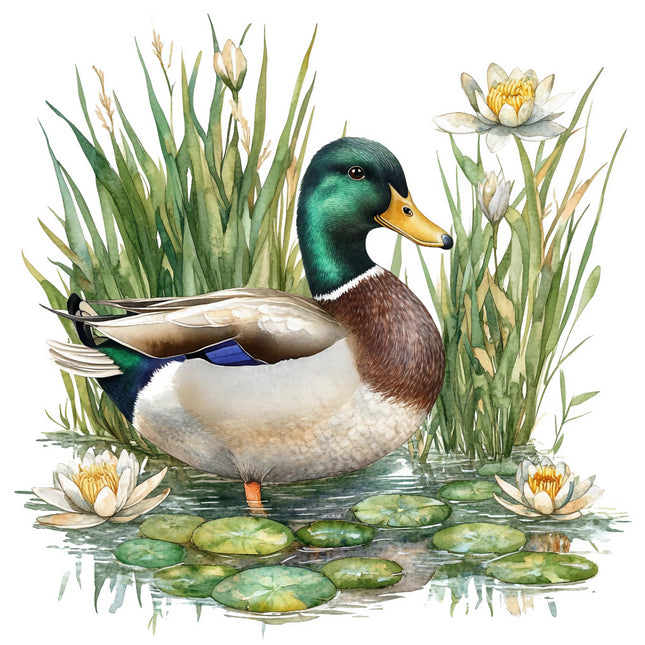 mallard duck cotton quilt block