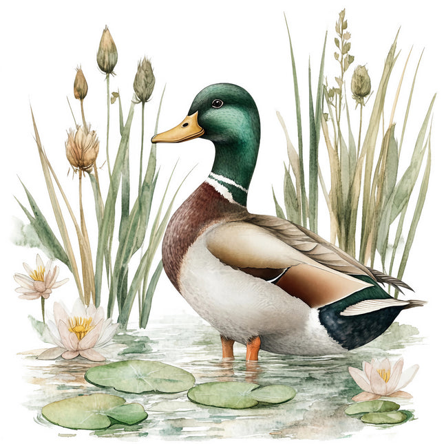 mallard duck cotton quilt block