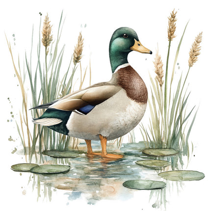 mallard duck cotton quilt block