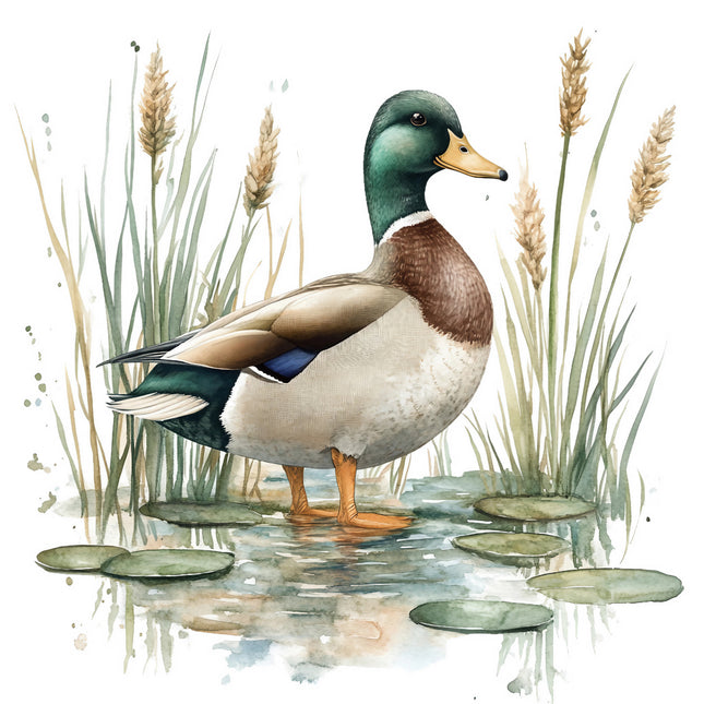 mallard duck cotton quilt block