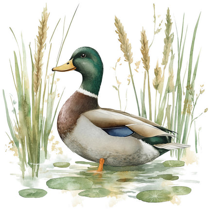 mallard duck cotton quilt block