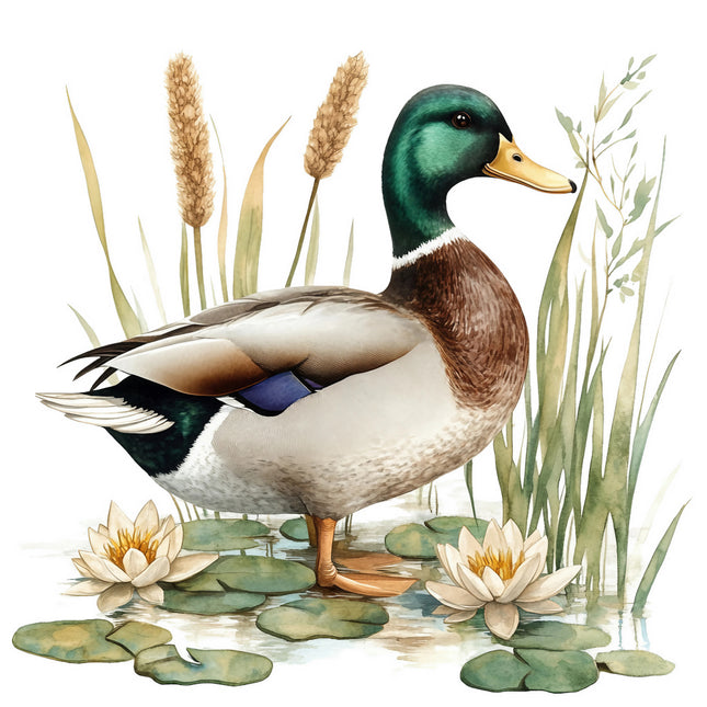 mallard duck cotton quilt block